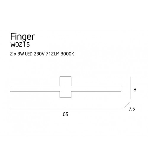 MAXLIGHT Kinkiet Finger Round 65cm white