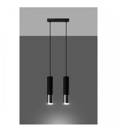 SOLLUX Lampa wisząca Loopez 2 czarny/chrom