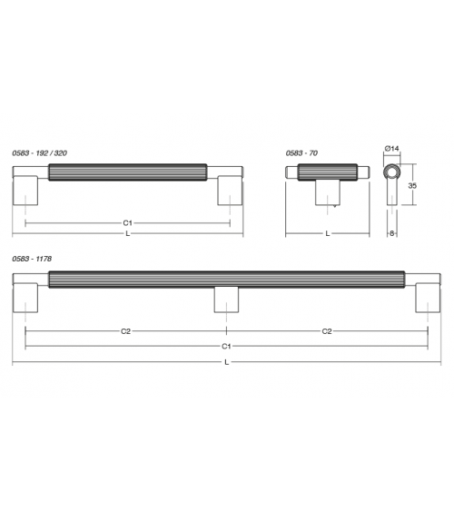 Uchwyt meblowy ARPA podłużny srebrny szczotkowany VIEFE