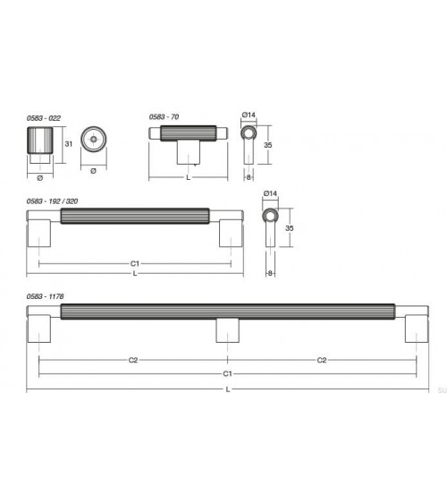 Gałka meblowa ARPA srebrny szczotkowany VIEFE