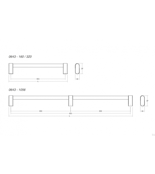 Uchwyt meblowy podłużny Linkk 160/320 - VIEFE