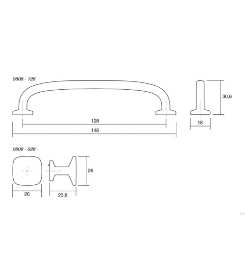 Gałka meblowa Quart Mini Rustykalna Złota VIEFE