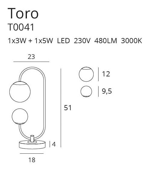 MAXLIGHT Lampa stołowa Toro