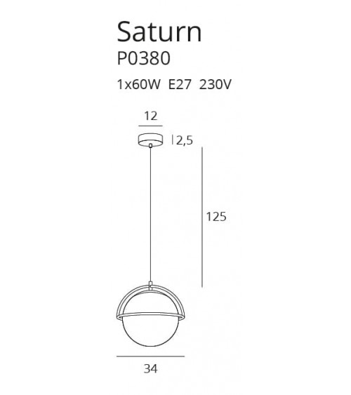 MAXLIGHT Lampa wisząca Saturn chrom